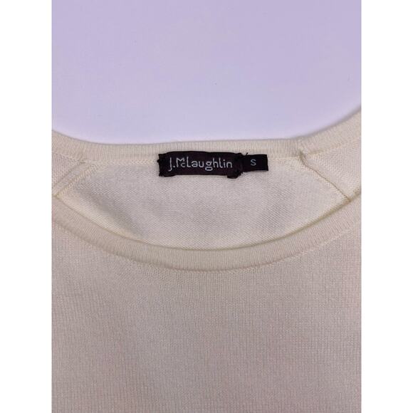 J. McLaughlin Ivory Long Sleeve Button Cuff Top Size S - Picture 3 of 10